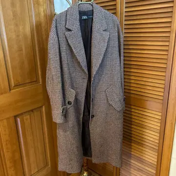 [ 새상품급 ] ZARA 체크 무늬 롱 코트