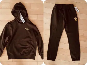 파드레스 후드티 팬츠 세트 브라운 L 사이즈 미사용 새상품, 택 포함