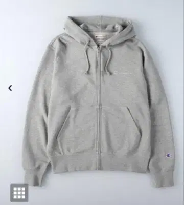 Champion 그레이 풀 집업 후드티