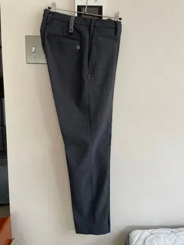 그레이 슬림핏 팬츠 울 혼방