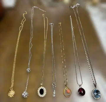 목걸이 세트 골드 컬러와 은색 펜던트 7개 세트 29