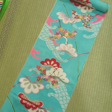 새상품 유젠 순수 실크 옷감 2장 15