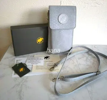 HUNTING WORLD 스마트폰 숄더 가죽 라이트 그레이 엠보