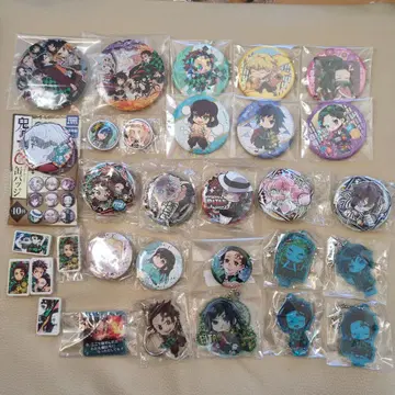 귀멸의 칼날 캔뱃지 아크링 키링 지우개 세트