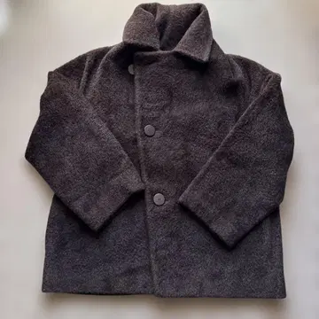 요건 레일 짙은 갈색 하프 코트