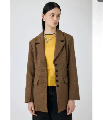 moussy WAIST TUCK 자켓 브라운 체크