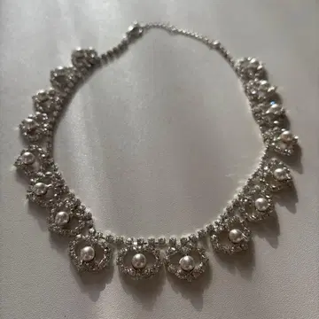 드레스 액세서리 하트 실버 목걸이 결혼식