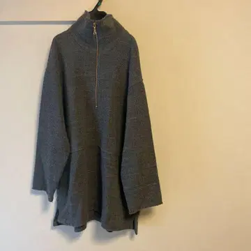 플라주 트위드 지퍼 풀오버