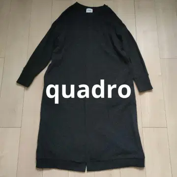 [새상품급] quadro 캐시미어 혼방 긴팔 가디건 짙은 그레이