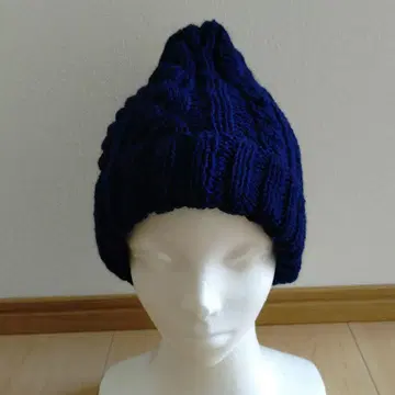 네이비 케이블 짜임 니트 모자