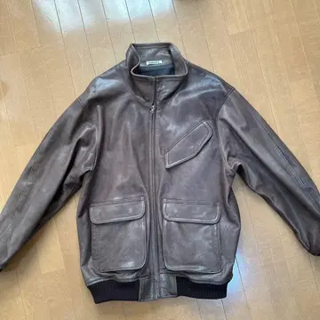 AURALEE 램 가죽 블루종