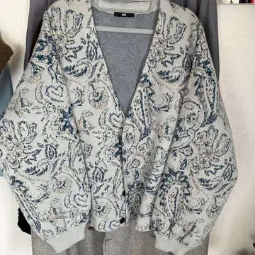 HARE 꽃무늬 가디건 그레이