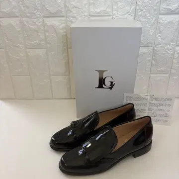 [ 미사용급 ] Luca Grossi 블랙 로퍼 프린지 24.5cm