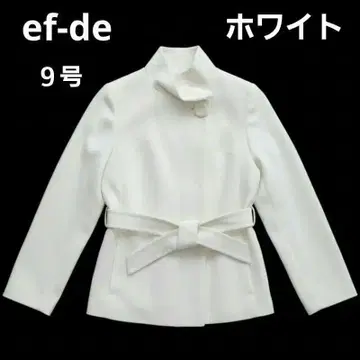 ef-de 에프데 여성용 숏 기장 코트 화이트 벨트 9호 화이트