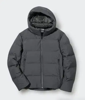 유니클로 심리스 다운 파카 그레이 S