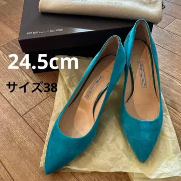 PELLlCO 펌프스 스웨이드 블루 24.5cm 사이즈 38