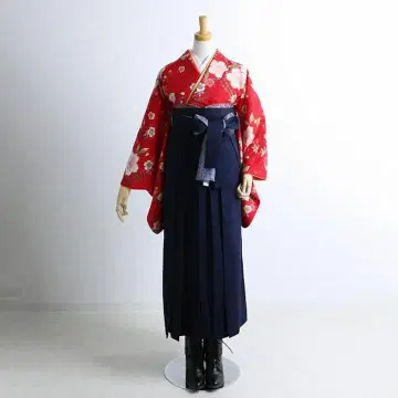 졸업 하카마 니샤쿠소데 기모노 단품 빨간색 계열 기성복 2825