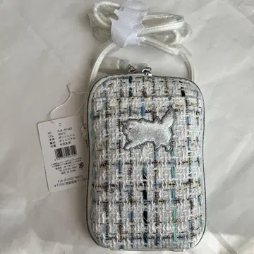 트위드 고양이 자수 스마트폰 숄더백