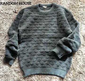 랜덤 부클레 크루넥 총패턴 니트 스웨터 울 (일본제) L