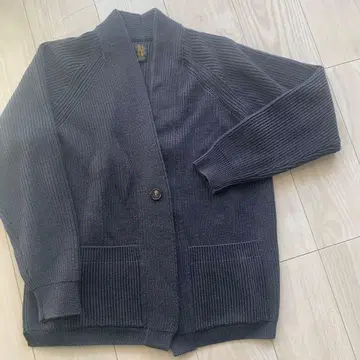 BATONER 니트 가디건 차콜 그레이