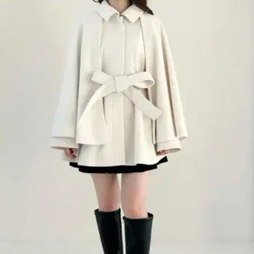 Heather 케이프 코트 아이보리 화이트