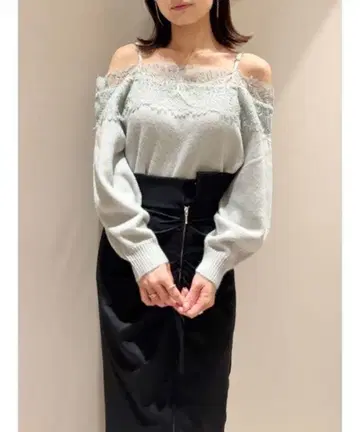 SNIDEL 그린 니트 스웨터 원사이즈