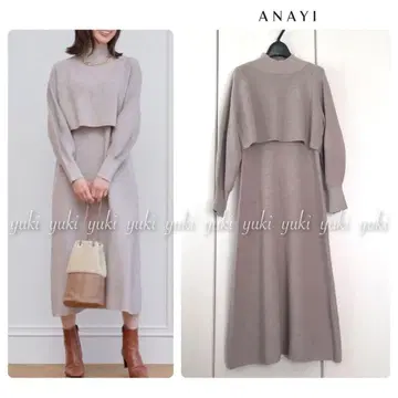 ANAYI 메리노울 앙상블 니트 원피스 38