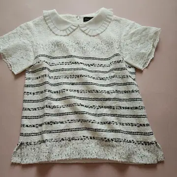 메종 마그레트 레이스 스트라이프 슬리브리스