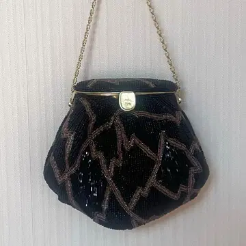 루미하시모토 블랙 비즈백 파티백 총 비즈