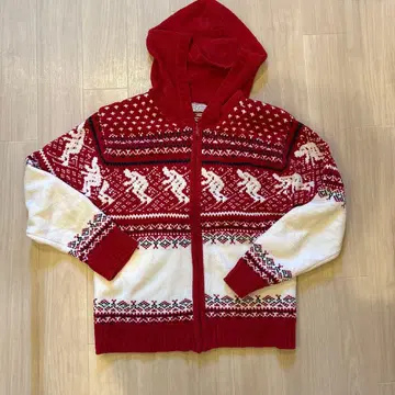 PLEVQ 프레보 카우친 노르딕 니트 후드티 크리스마스 강아지