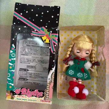 미니 브라이스 인형 본체 금발 그린과 빨간색 의상