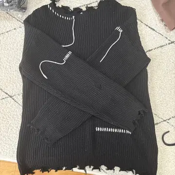 블랙 리브 니트 XL