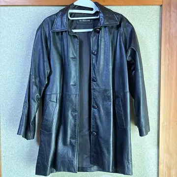 블랙 가죽 자켓 롱 기장