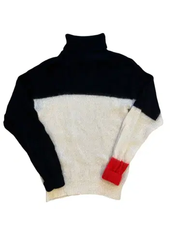 LANDLORD 터틀넥 스웨터 모헤어 구제 의류 크레이지 패턴