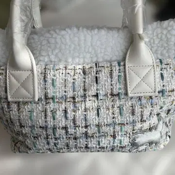 트위드 퍼 토트백