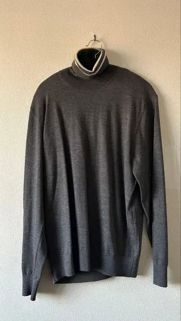 dries van noten 그레이 터틀넥 스웨터
