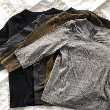 homspun 홈스펀 4색 세트 천축 티셔츠 7부 소매 M