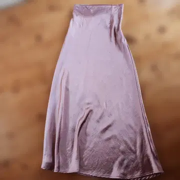 새틴 플레어 스커트 핑크