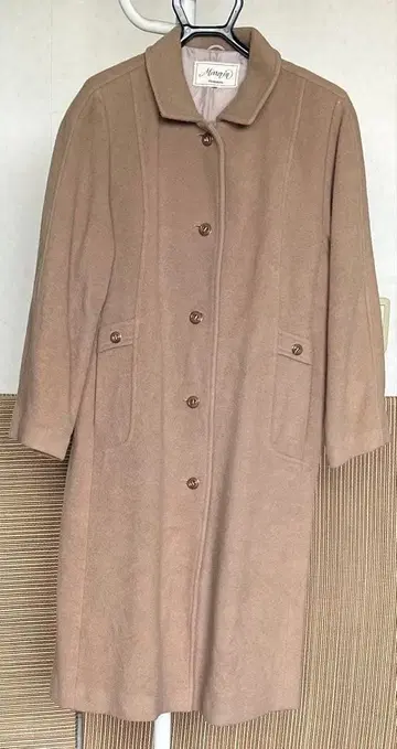 모 90% 카멜색 롱 코트 사이즈 2