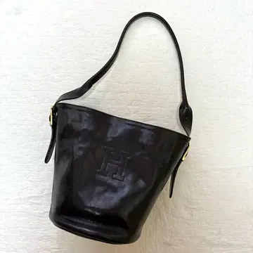 HIROFU 블랙 숄더백 버킷형