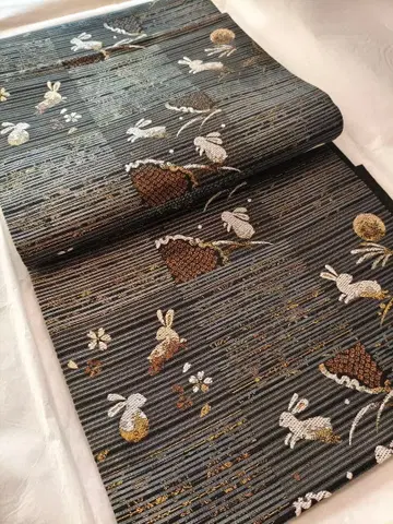 새상품급 오비 기모노 보름달 토끼 보름달