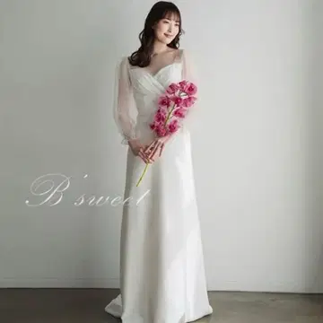 웨딩 드레스 슬렌 라인 화이트 사전 촬영 결혼식 웨딩 사진