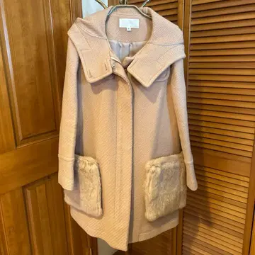 [ 새상품 ] 베이지 후드 부착 더플 코트 S 사이즈