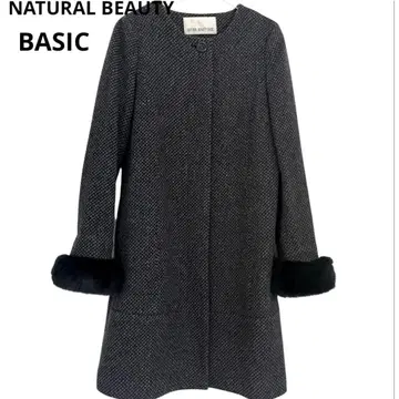 내추럴 베이직 코트 울 코트 모 그레이 계열 퍼 노카라