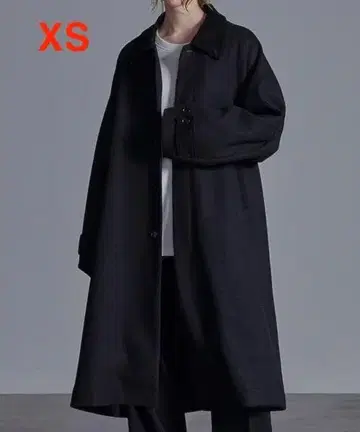 Loose 오버 멜톤 코듀로이 스텐카라 코트 블랙