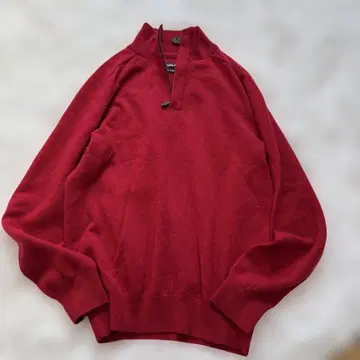 celio 빨간색 하프 지퍼 긴팔 스웨터 캐시미어 100