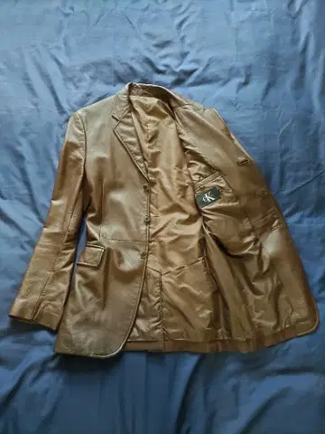 Calvin Klein 브라운 가죽 자켓 M 사이즈