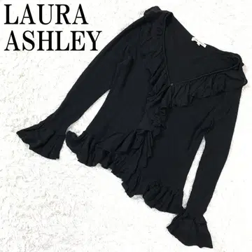 LAURA ASHLEY 프릴 니트 가디건 블랙 M B9486