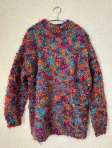 복슬복슬 컬러 니트 스웨터 [ 루즈한 사이즈 튜닉 기장 ]