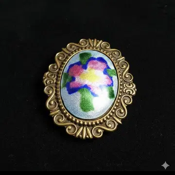 [ 쇼와 레트로 ] 앤티크 칠보 세공 브로치